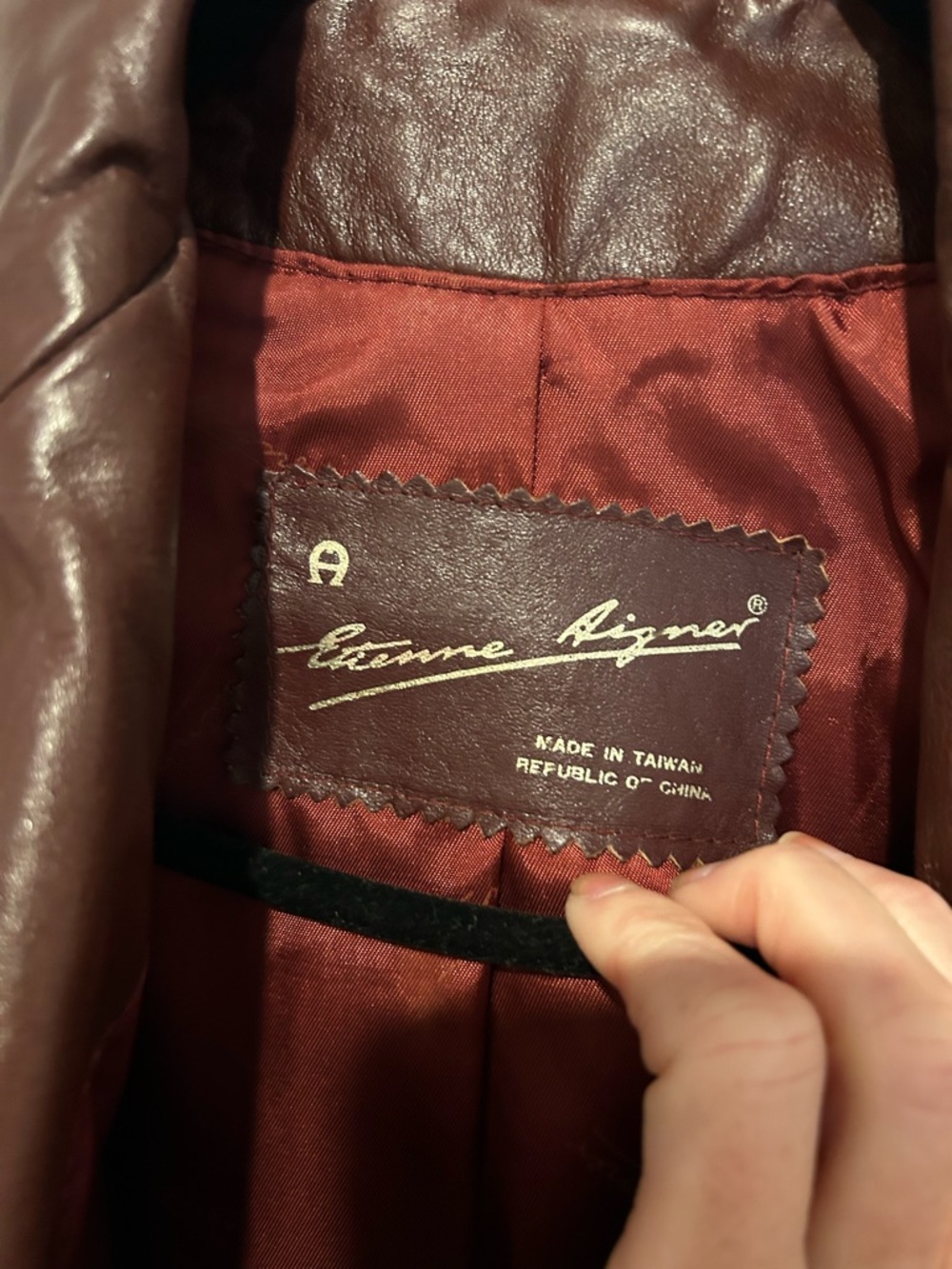 Etienne Aigner Vtg 1970s Oxblood Red Leather Jacket - Picture 6 of 12